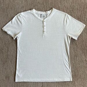 Public Opinion Men’s White Textured Henley Tee